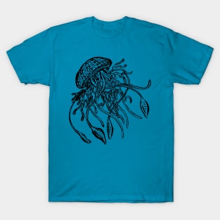 Jellyfish Illustration, Drifting in the Sea T-Shirt